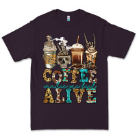 Plum coffee makes me feel alive skeleton coffee cups Premium Tee - Jasminsmagicworld
