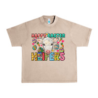French Oak Happy Easter Heifers Easter Day Urban Heavy Tee - HowdyJamesFarm