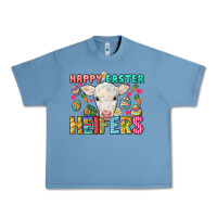 Pebble Blue Happy Easter Heifers Easter Day Urban Heavy Tee - HowdyJamesFarm