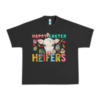 Pigment Black Happy Easter Heifers Easter Day Urban Heavy Tee - HowdyJamesFarm