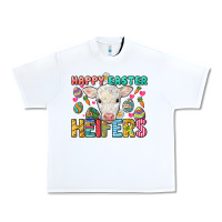White Happy Easter Heifers Easter Day Urban Heavy Tee - HowdyJamesFarm