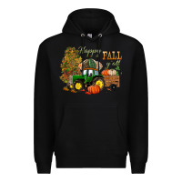 Black Happy Fall Y'all Premium Hoodie - BundleAndBundleShop
