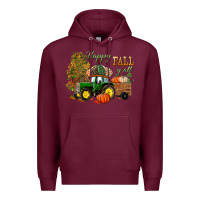 Burgundy Happy Fall Y'all Premium Hoodie - BundleAndBundleShop