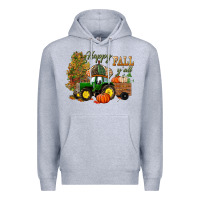 Heather Grey Happy Fall Y'all Premium Hoodie - BundleAndBundleShop