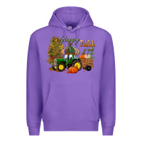 Purple Happy Fall Y'all Premium Hoodie - BundleAndBundleShop