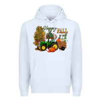 White Happy Fall Y'all Premium Hoodie - BundleAndBundleShop