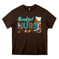 Chocolate Brown thankful nurse Heavy Core Tee - BundleAndBundleShop