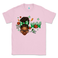 Bubblegum Pink Afro Messy Bun Full Face Basketball Mom Classic Tee - texasbilliewilder