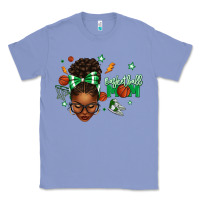 Colony Blue Afro Messy Bun Full Face Basketball Mom Classic Tee - texasbilliewilder