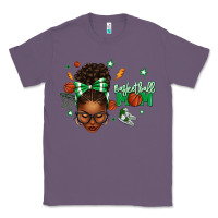 Lavender Afro Messy Bun Full Face Basketball Mom Classic Tee - texasbilliewilder