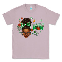 Lilac Afro Messy Bun Full Face Basketball Mom Classic Tee - texasbilliewilder