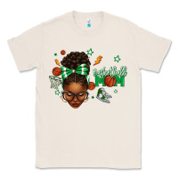 Natural Afro Messy Bun Full Face Basketball Mom Classic Tee - texasbilliewilder