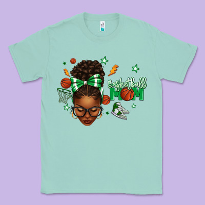 Afro Messy Bun Full Face Basketball Mom Classic Tee Designed By Texasbilliewilder