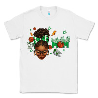 White Afro Messy Bun Full Face Basketball Mom Classic Tee - texasbilliewilder