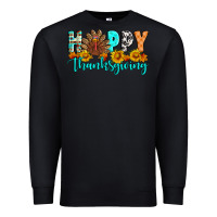Black Happy Thanksgiving Premium Sweatshirt - Artiststas
