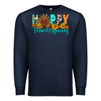 Navy Happy Thanksgiving Premium Sweatshirt - Artiststas