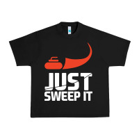 Black just sweep it! funny curling sports gift hoodie Urban Heavy Tee - lanVoArt