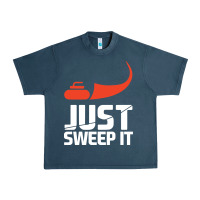 Midnight Navy just sweep it! funny curling sports gift hoodie Urban Heavy Tee - lanVoArt
