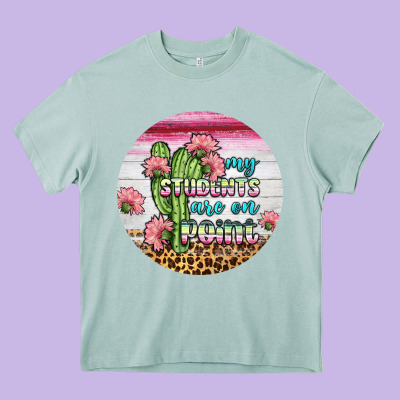 My Students Are On Point Round Earring Heavy Core Tee Designed By Bundleandbundleshop