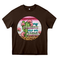 Chocolate Brown my students are on point round earring Heavy Core Tee - BundleAndBundleShop