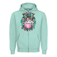 Seafoam Happy Easter Zipper Hoodie - CowhideDigitalArt