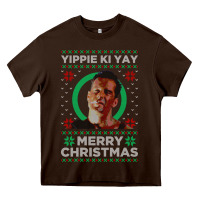 Chocolate Brown Hot Trend Die Hard Christmas Yippie Ki Yay Heavy Core Tee - lanVoArt