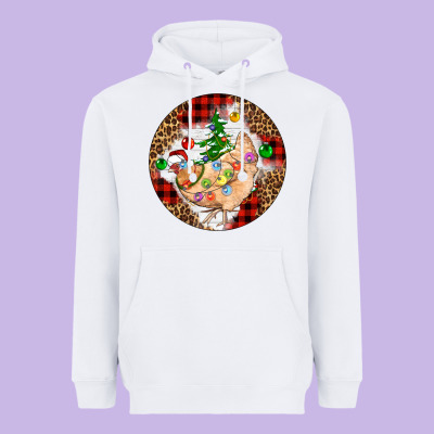 Christmas Chicken Heavyweight Hoodie Designed By Artiststas