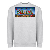 Heather Grey christmas believe license plate Heavyweight Sweatshirt - BundleAndBundleShop