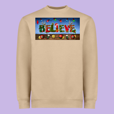 Christmas Believe License Plate Heavyweight Sweatshirt Designed By Bundleandbundleshop