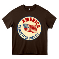 Chocolate Brown america change it or lose it   stars Heavy Core Tee - lanVoArt