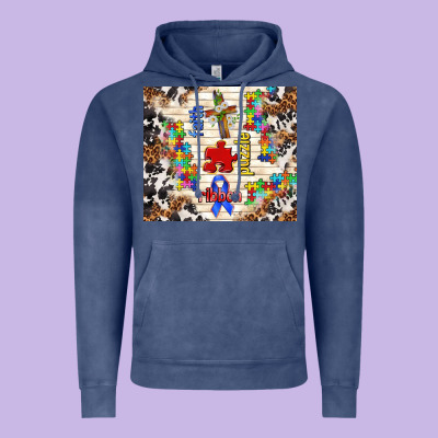 Faith Puzzle Ribbon Vintage Hoodie Designed By Tumblerdesignbyshophia