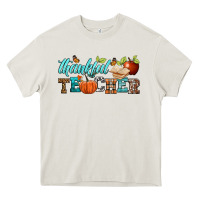 Cream thankful teacher Heavy Core Tee - BundleAndBundleShop