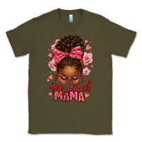 Army Green one loved mama afro messy bun Classic Tee - texasbilliewilder