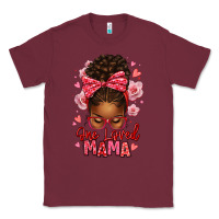 Burgundy one loved mama afro messy bun Classic Tee - texasbilliewilder