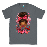 Charcoal Heather one loved mama afro messy bun Classic Tee - texasbilliewilder