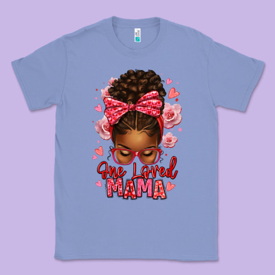 One Loved Mama Afro Messy Bun Classic Tee Designed By Texasbilliewilder