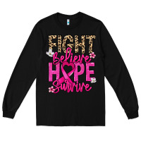 Black Fight believe hope survive Cancer Awareness Long Sleeve Tee - HowdyJamesFarm