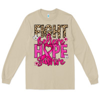 Mushroom Fight believe hope survive Cancer Awareness Long Sleeve Tee - HowdyJamesFarm