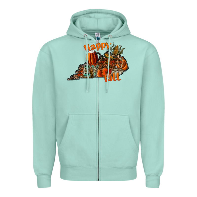 Happy Fall Zipper Hoodie by CowhideDigitalArt | Teevron