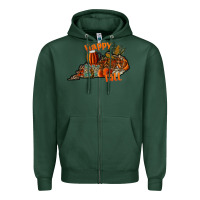 Sports Green happy fall Zipper Hoodie - CowhideDigitalArt