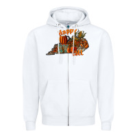 White happy fall Zipper Hoodie - CowhideDigitalArt