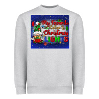 Heather Grey my favorite color is Christmas lights Heavyweight Sweatshirt - BundleAndBundleShop