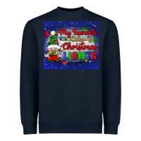 Navy my favorite color is Christmas lights Heavyweight Sweatshirt - BundleAndBundleShop