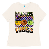 Bone halloween vibes smiley face Ladies Tee - BarkalooDesign