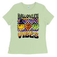Matcha halloween vibes smiley face Ladies Tee - BarkalooDesign