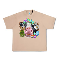 Burro Happy Easter Cow with eggs Easter Day Urban Heavy Tee - HowdyJamesFarm