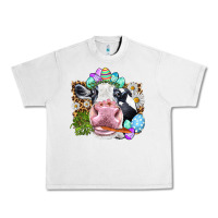 Lunar Rock Happy Easter Cow with eggs Easter Day Urban Heavy Tee - HowdyJamesFarm