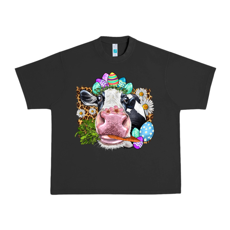 Happy Easter Cow With Eggs Easter Day Urban Heavy Tee by HowdyJamesFarm | Teevron