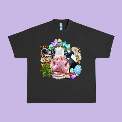 Happy Easter Cow With Eggs Easter Day Urban Heavy Tee Designed By Howdyjamesfarm