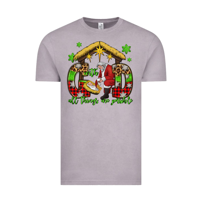 With God All Things Are Possible Santa Baby Jesus Vintage Tee by Jasminsmagicworld | Teevron